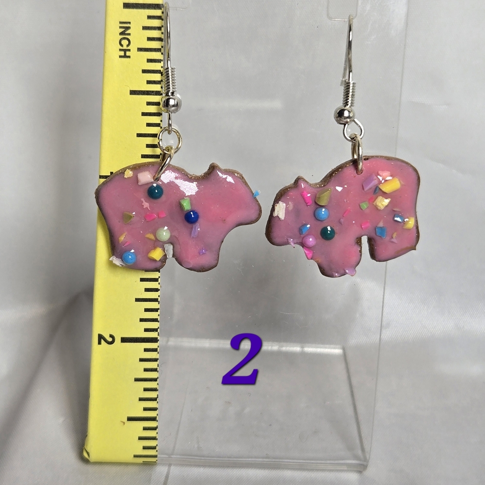 #136-147- Charming Animal Cracker Earrings with Sprinkles